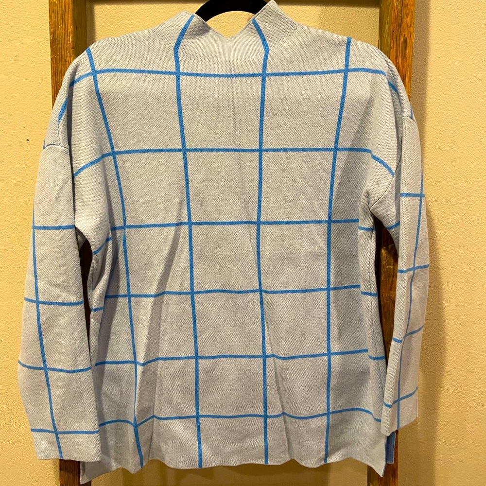 Loft windowpane mock neck tunic sweater